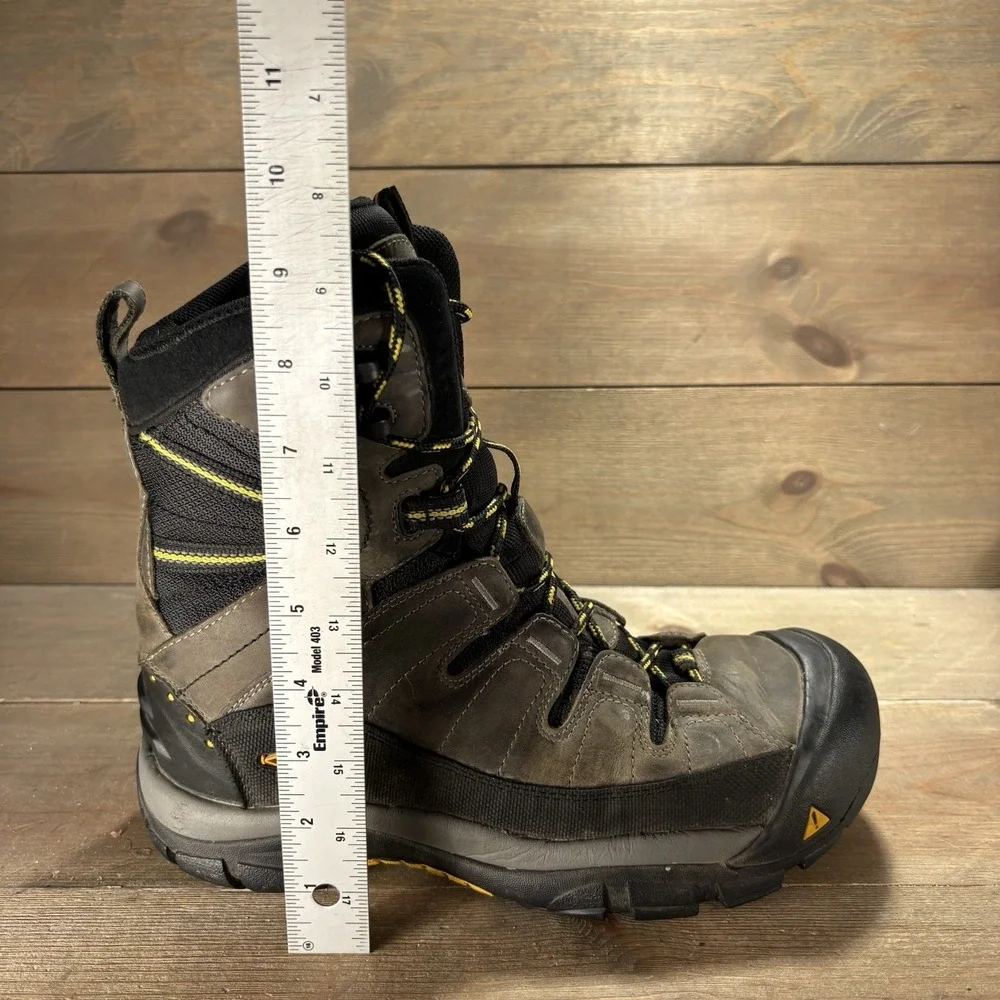 keen summit county mens size 9.5 shoes brown leather waterproof snow boots